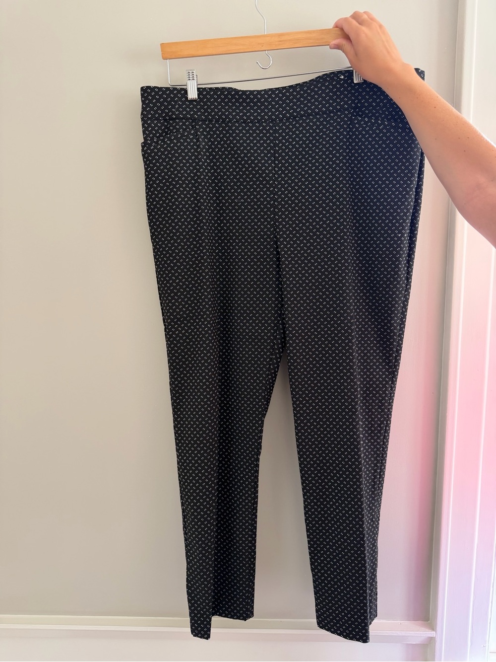 Chico's Black Microdot Straight Leg Pants